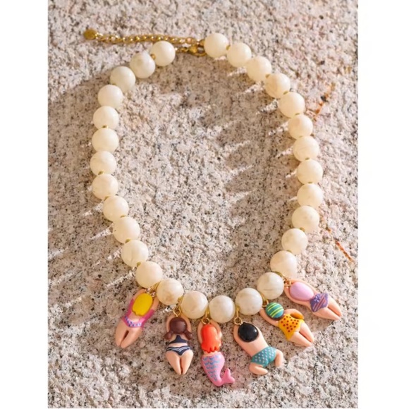 Summer Beach Girls Charm Colorful Bikini Gold Necklace